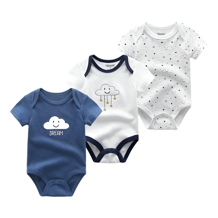 O Neck Collar 3 Piece Baby Bodysuits