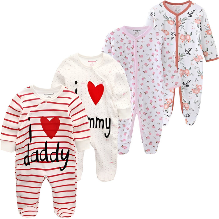 4-Pieces Long Sleeves Rompers