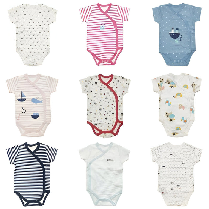 Short-Sleeve Newborn Cartoon Baby Bodysuit