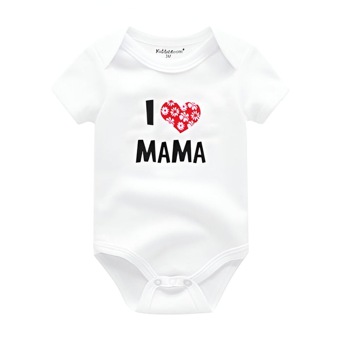 Mama & Papa Print Baby Bodysuits