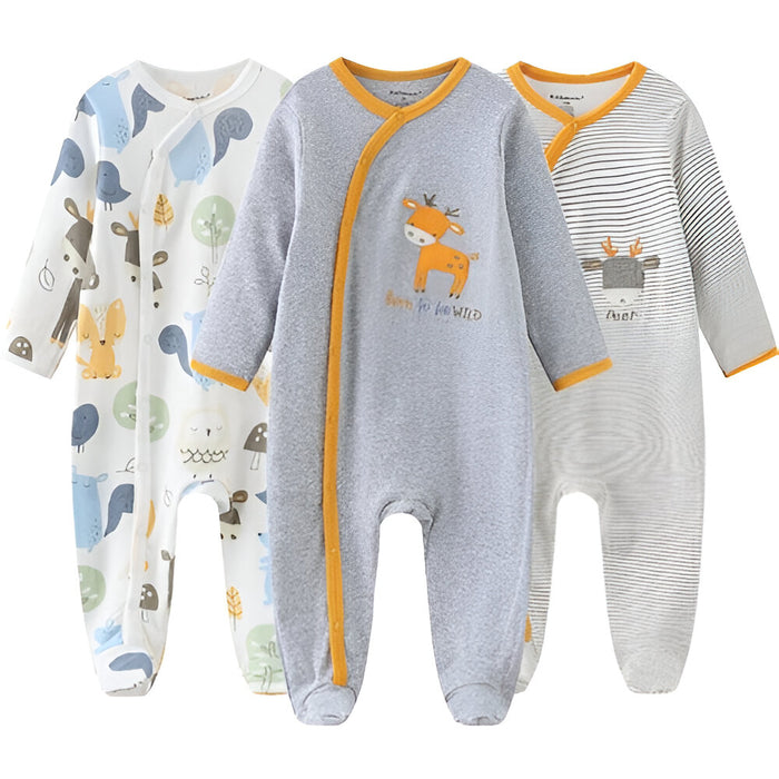 Unisex Baby Romper 2/3Pcs Long Sleeve Jumpsuits