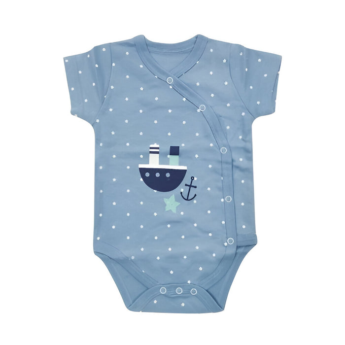 Short-Sleeve Newborn Cartoon Baby Bodysuit