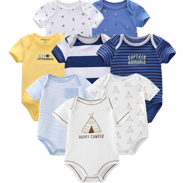 8Pcs Baby Summer Bodysuit