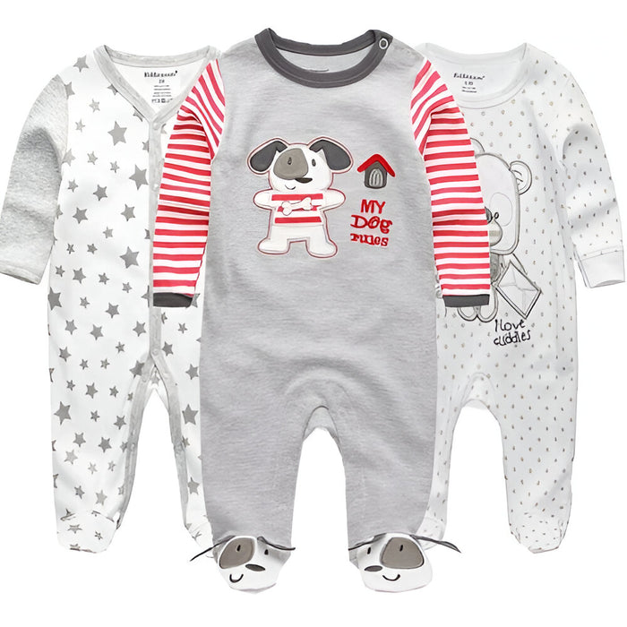 Unisex Baby Romper 2/3Pcs Long Sleeve Jumpsuits