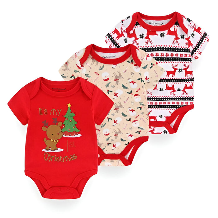 O Neck Collar 3 Piece Baby Bodysuits