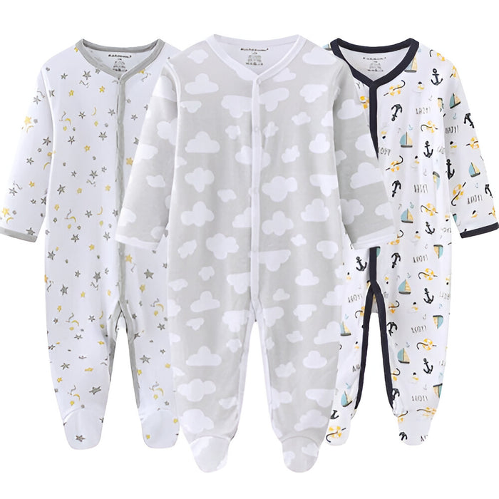 Unisex Baby Romper 2/3Pcs Long Sleeve Jumpsuits