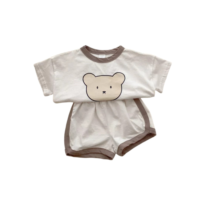 Adorable Little Bear Print Outfit Set