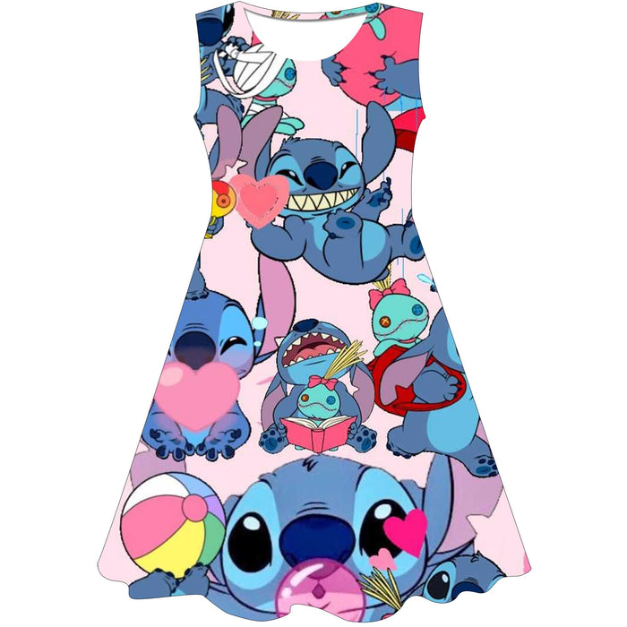 Cartoon Stitch Princess Dress