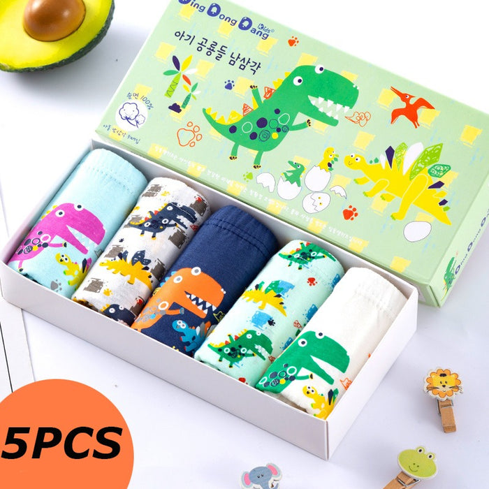 5Pcs Cartoon Print Soft Underpants For Kids