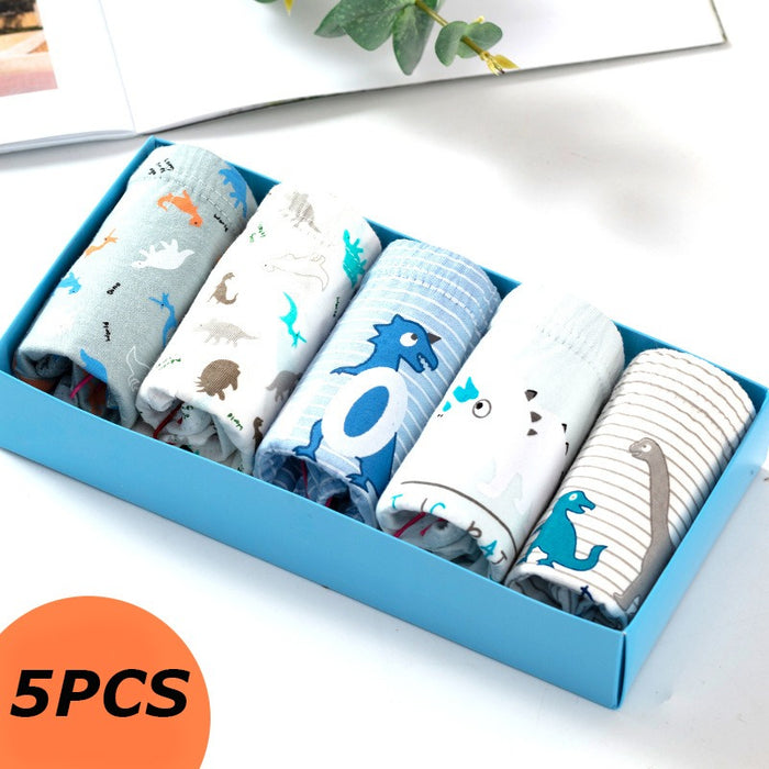 5Pcs Cartoon Print Soft Underpants For Kids