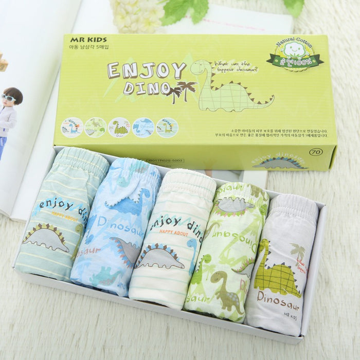 5Pcs Cartoon Print Soft Underpants For Kids