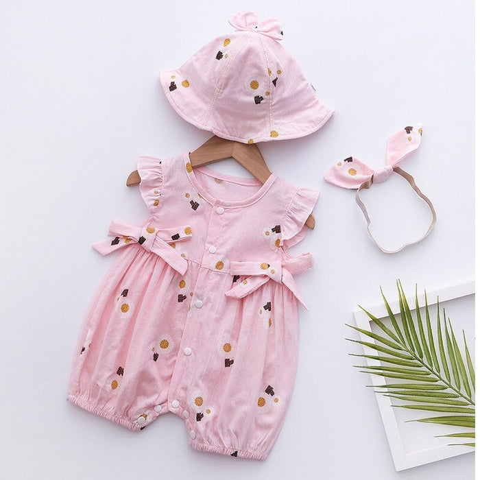 3 Piece Set Romper For Newborn Girl Babies