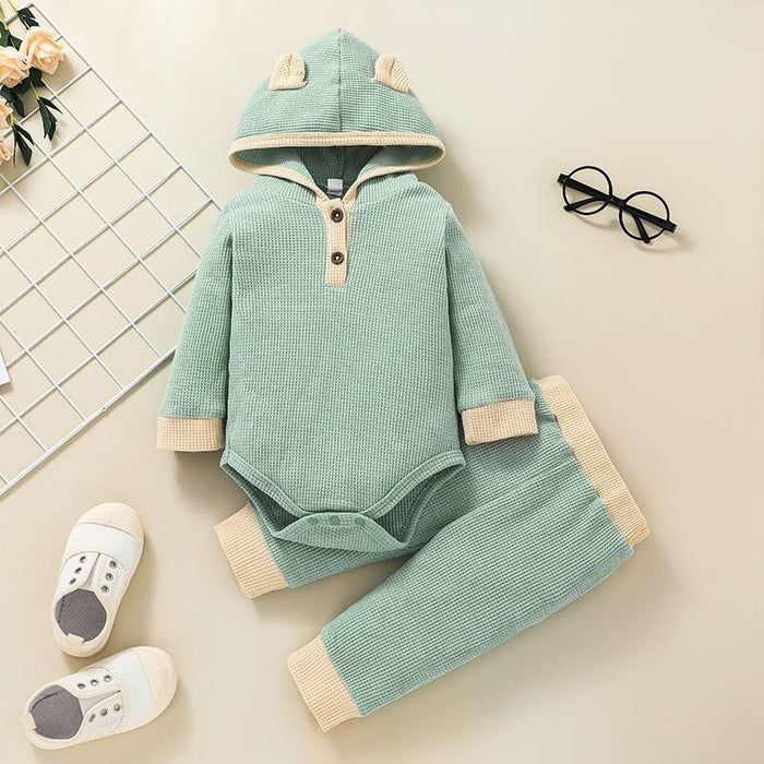 Long Sleeve Hooded Bodysuit & Pants Set