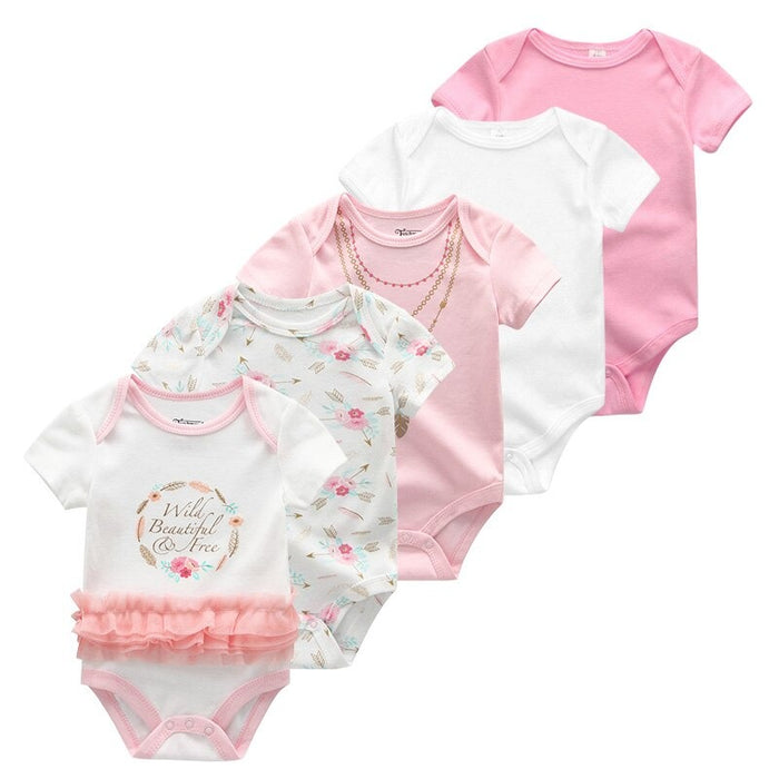 5Pcs Unicorn Girls Bodysuits