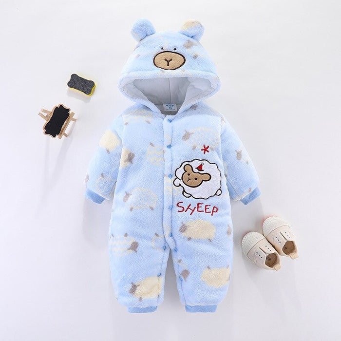 Cartoon Animal Unisex Full Sleeve Baby Romper