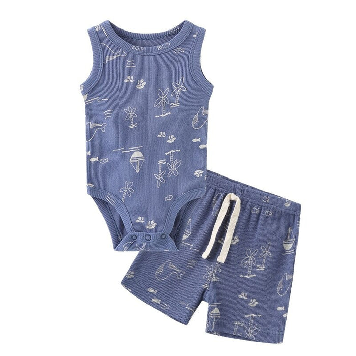 Sleeveless Bodysuit & Elastic Pants Set For Toddlers