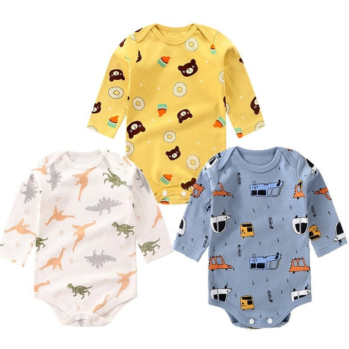 3Pcs Newborn Baby Long Sleeve Jumpsuit Set