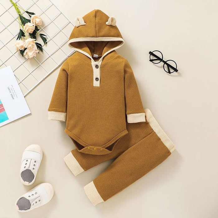 Long Sleeve Hooded Bodysuit & Pants Set