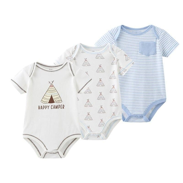 3Pcs Cotton Romper Baby Bodysuit Set