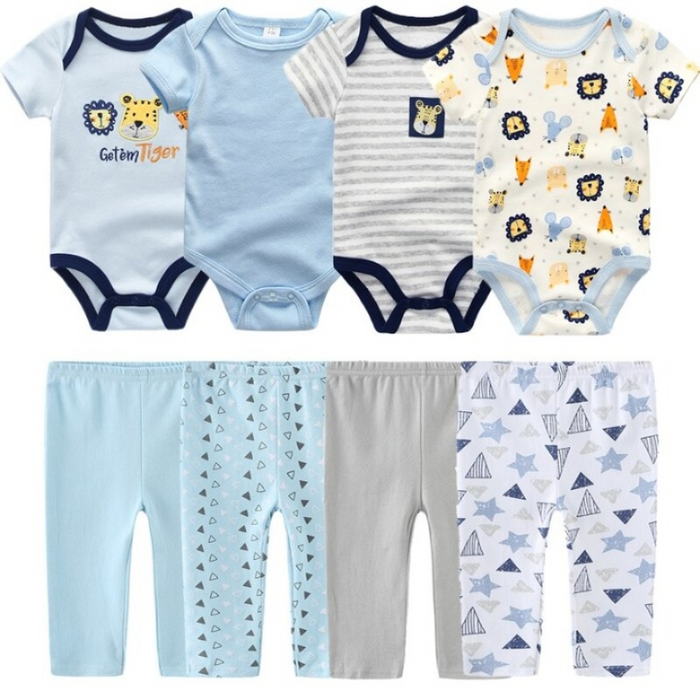 4Pcs Infant Toddler Jumpsuits And Pants Set