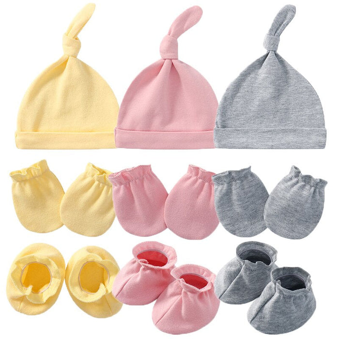 Casual Cotton Hat, Gloves And Socks Set