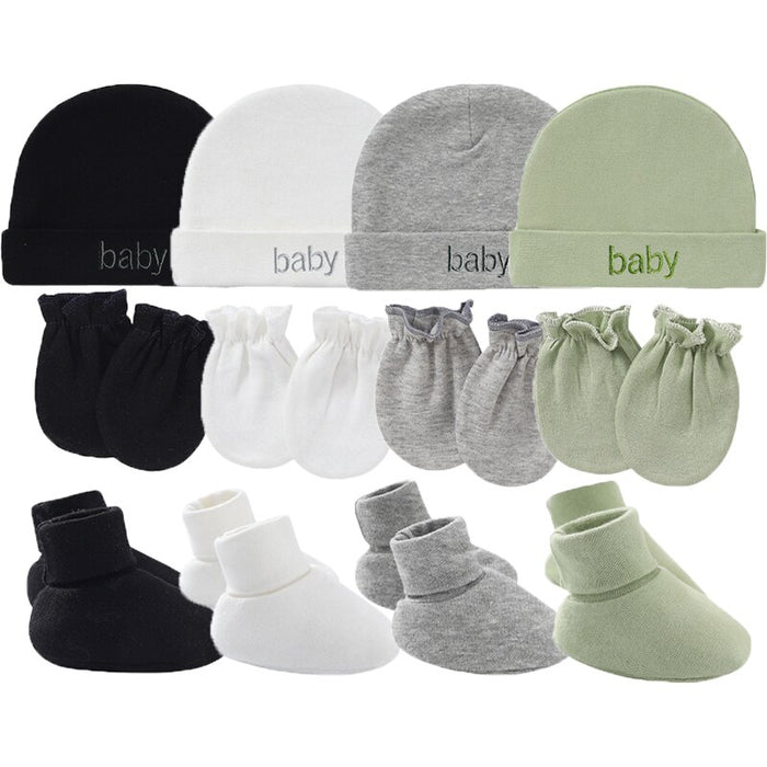 Casual Pure Cotton Hat, Gloves And Socks Set