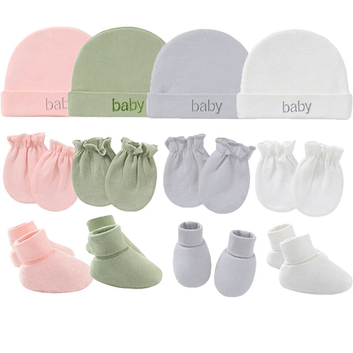 Casual Pure Cotton Hat, Gloves And Socks Set