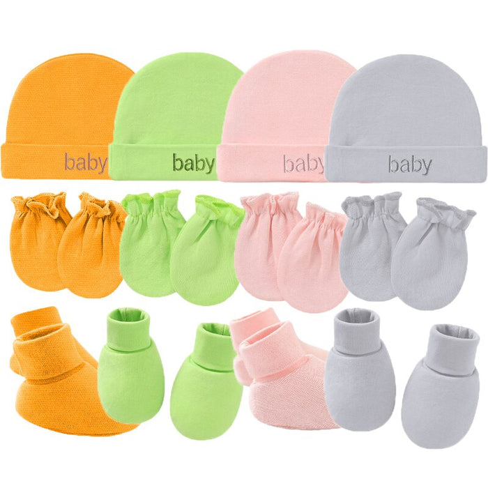 Casual Pure Cotton Hat, Gloves And Socks Set