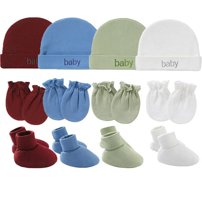 Casual Pure Cotton Hat, Gloves And Socks Set