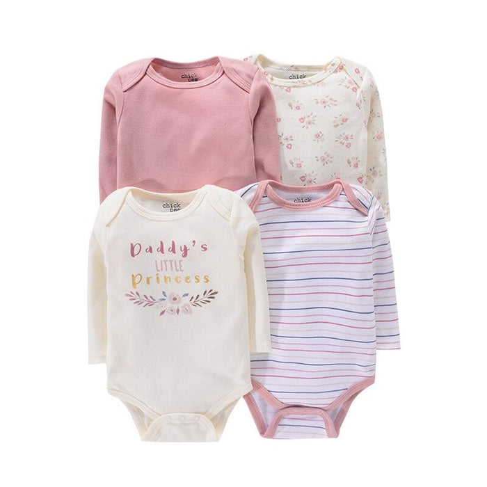 4Pc Newborn Baby Long Sleeve Jumpsuits