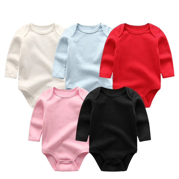 Solid Cotton Toddler Bodysuits And Sleepsuit Outfits