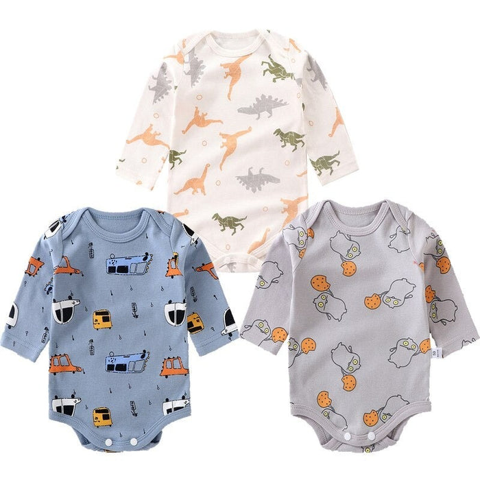 3Pcs Newborn Baby Long Sleeve Jumpsuit Set