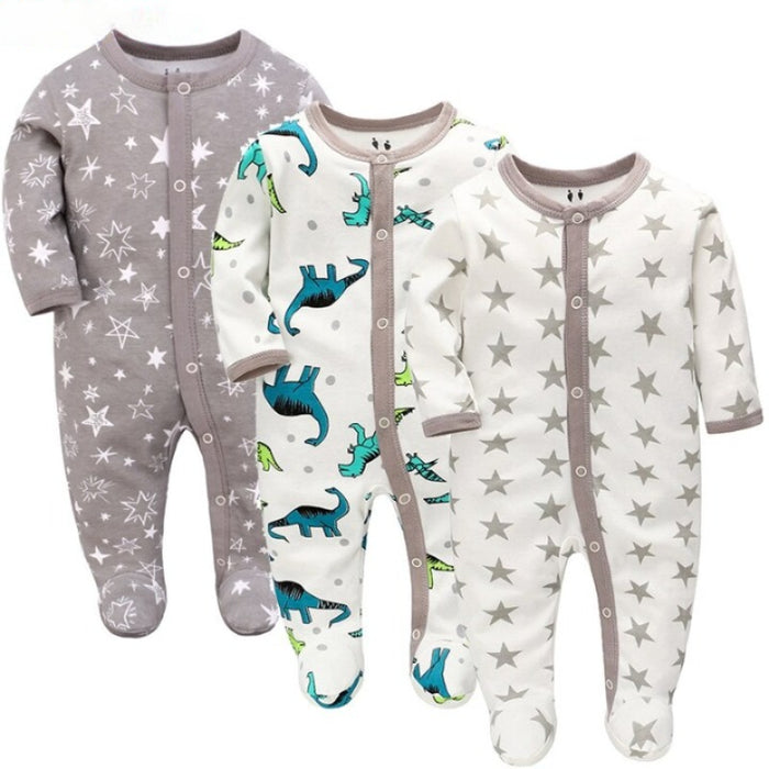 3 Pieces Newborn Baby Rompers Jumpsuit Set