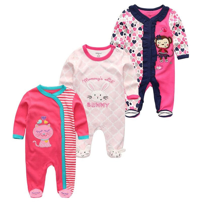 Multicolor Cotton Warm Full Sleeve Rompers For Baby