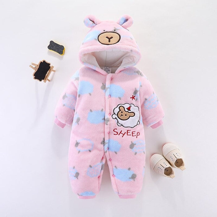 Cartoon Animal Unisex Full Sleeve Baby Romper