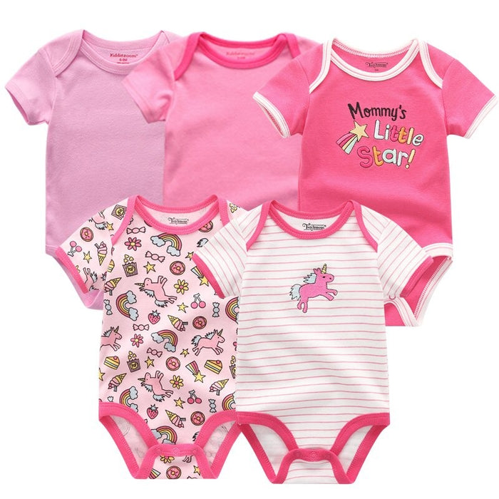 5Pcs Cotton Jumpsuit For Toddler Girl