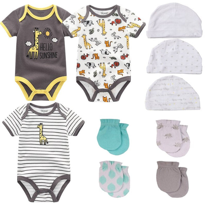 3Pcs Infant Summer Soft Bodysuits Outfits