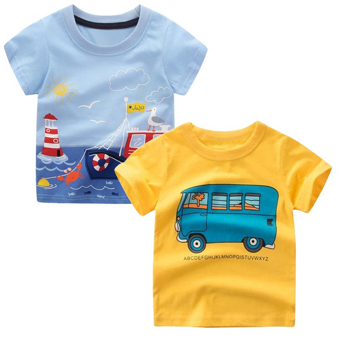 Short Sleeve Printed T-Shirt Sets For Kids