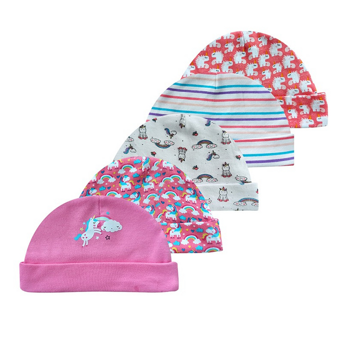 5Pcs Of Newborn Baby Pure Cotton Hats