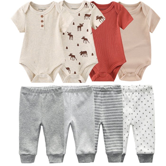 Short-Sleeved Bodysuits Trousers Infant Outfits