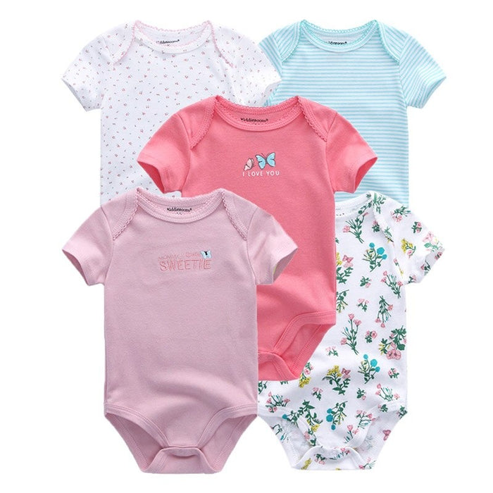 5Pcs Multi Color Toddler Jumpsuits