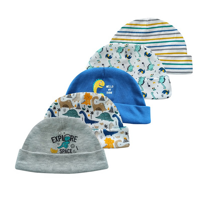 5Pcs Of Newborn Baby Pure Cotton Hats