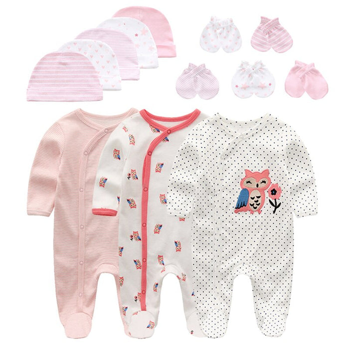 3Pcs Newborn Baby Boy Girl Outfits Clothes Set Romper