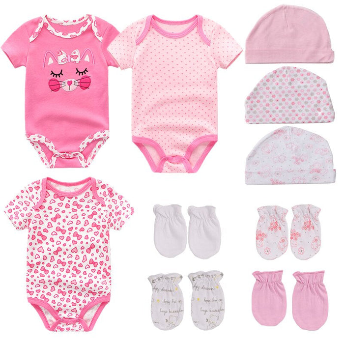 3Pcs Newborn Infant Baby Bodysuit Outfits