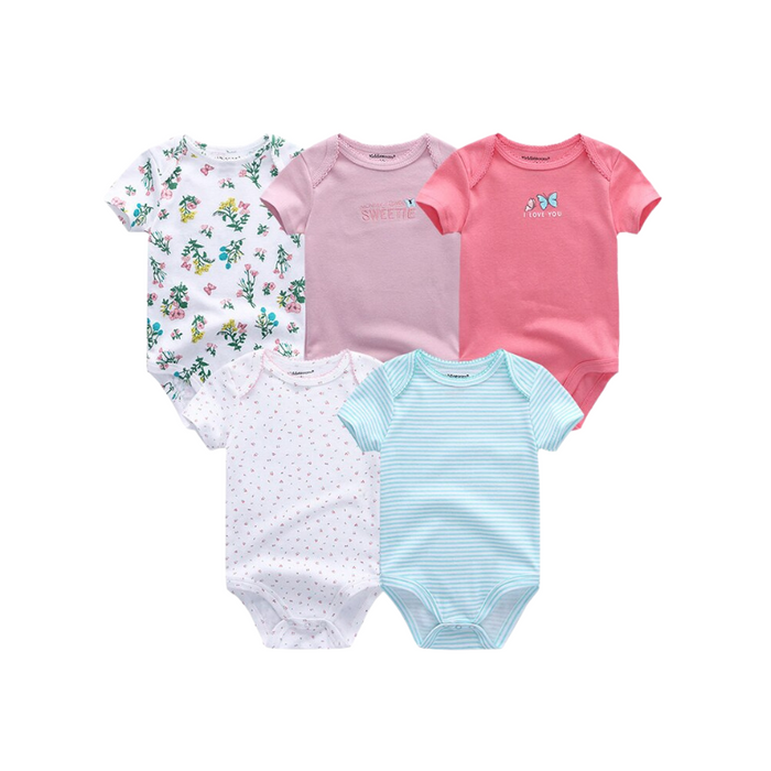 Newborn's 5Pcs Baby Bodysuit Set