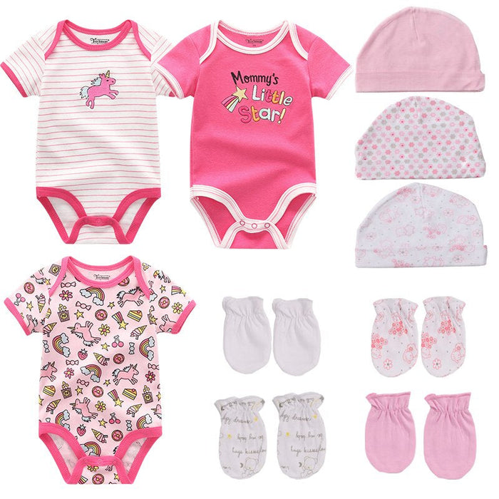 3Pcs Newborn Infant Baby Bodysuit Outfits