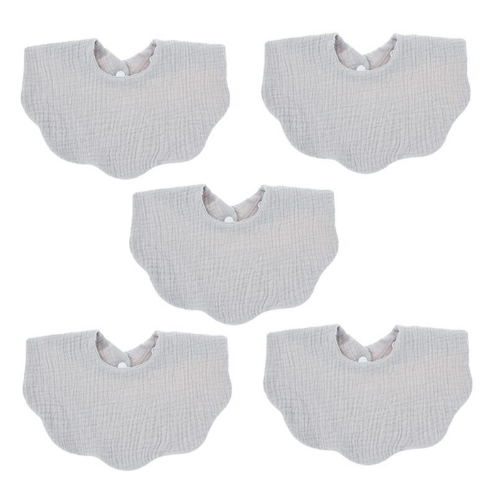 5Pcs Pure Cotton Baby Feeding Bibs Set