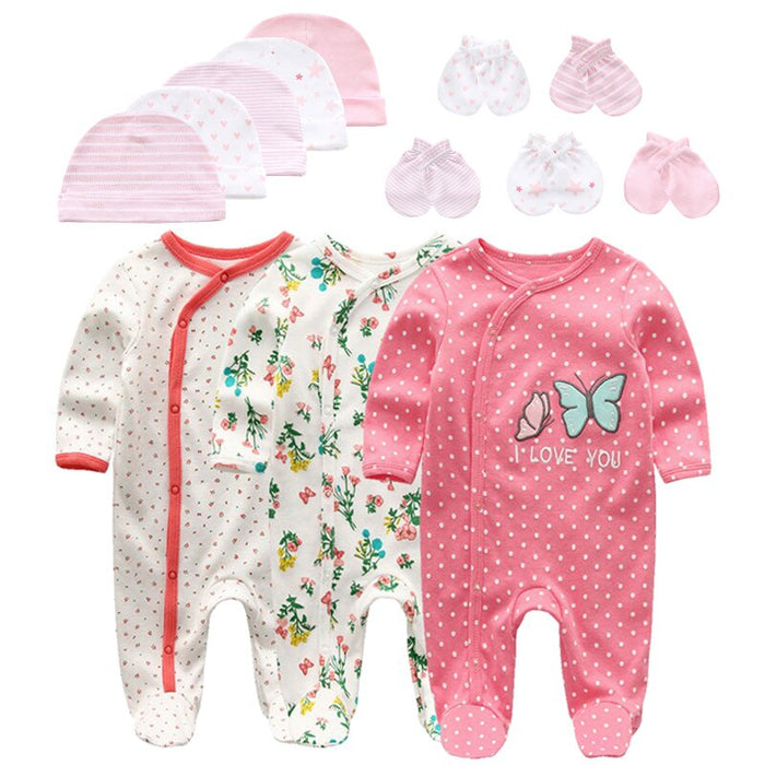 3Pcs Newborn Baby Boy Girl Outfits Clothes Set Romper