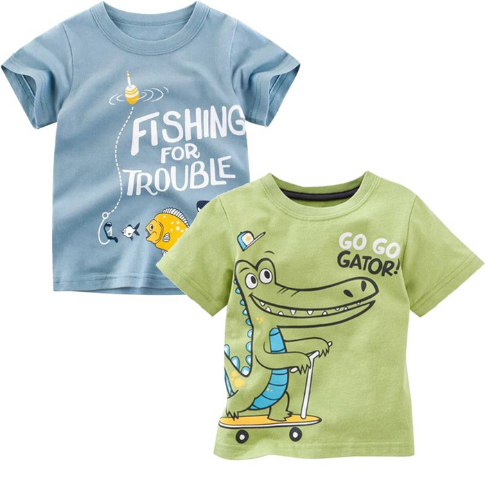 Kids Short Sleeve Printed T-Shirt Sets