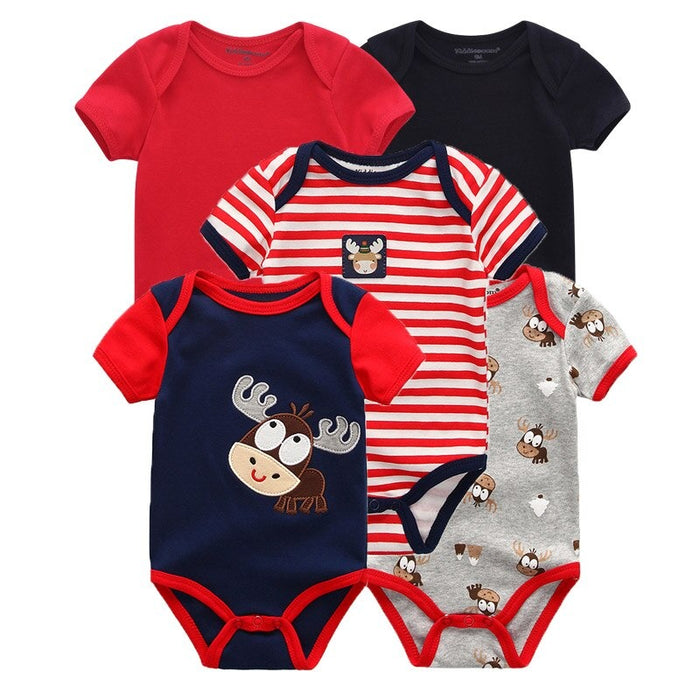 5Pcs Multi Color Toddler Jumpsuits